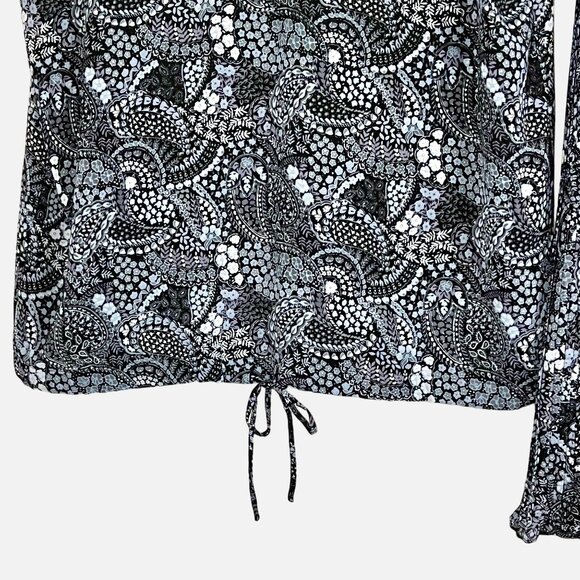 Vintage 90s Y2K Womens 2 Piece Shades of Blue Floral Paisley Top & Skirt Set M/L - Picture 10 of 16